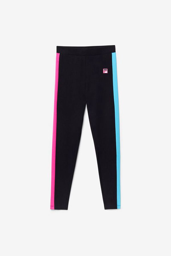 Leggins Fila Mujer Negras / Rosas / Azules - Riviera Side Stripe - España 627389GPB